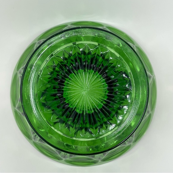 Vintage Candy Dish Bowl Pedestal Collectible Anchor Hocking Forest Emerald Green - Picture 8 of 12